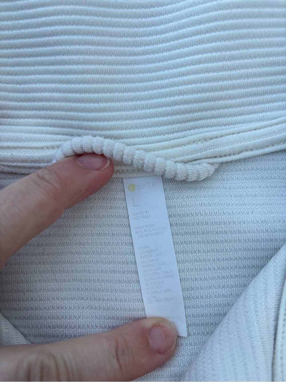 Zella Cream Quarter-Zip Ribbed Pullover - Picture 5 of 6